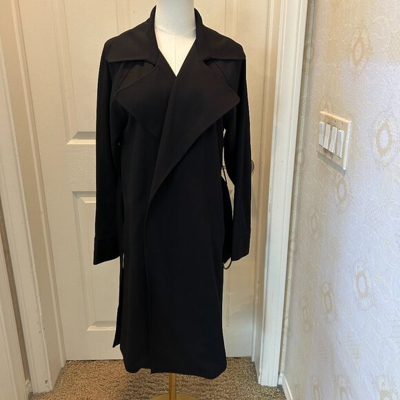 FOREVER 21 Black Trench Style Coat in Women's Medium - Picture 1 of 5